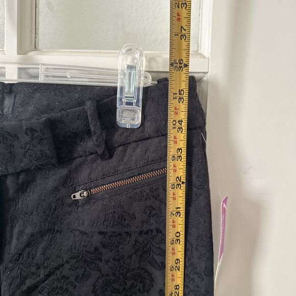 NWT Mossimo Pants Women's 8 Black Jacquard Cropped Mid-Rise - Picture 7 of 10